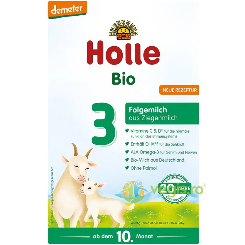 Lapte Praf de Capra Formula 3 pentru Sugari +10 Luni Demeter Ecologic/Bio 400g HOLLE — preț și oferte