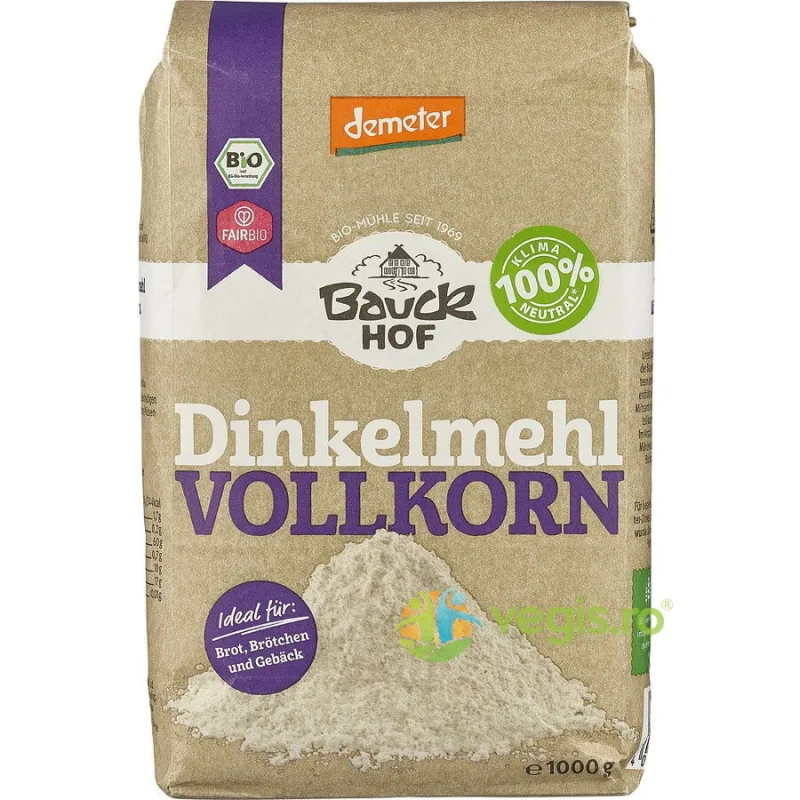Faina Integrala de Spelta Demeter Ecologica/Bio 1kg BAUCKHOF — preț și oferte