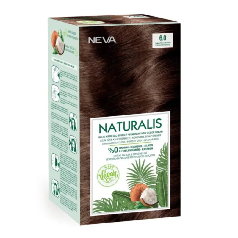 Vopsea de par Blond inchis, 6.0 Naturalis, 150ml, Neva — preț și oferte