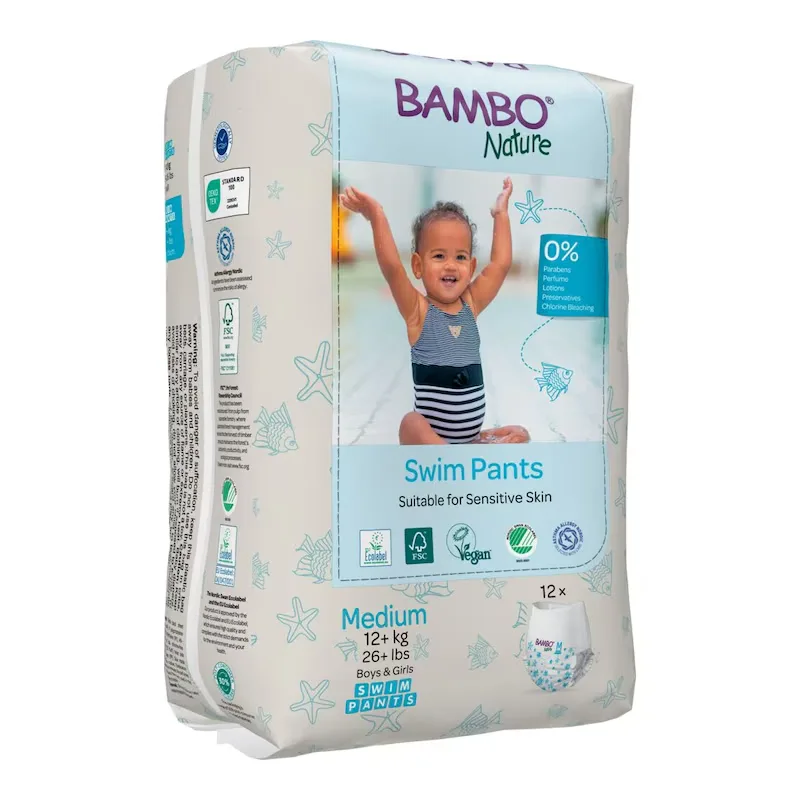 Scutec chilotel pentru baie Eco Swim, Marime M, +12 kg, 12 bucati, Bambo Nature — preț și oferte