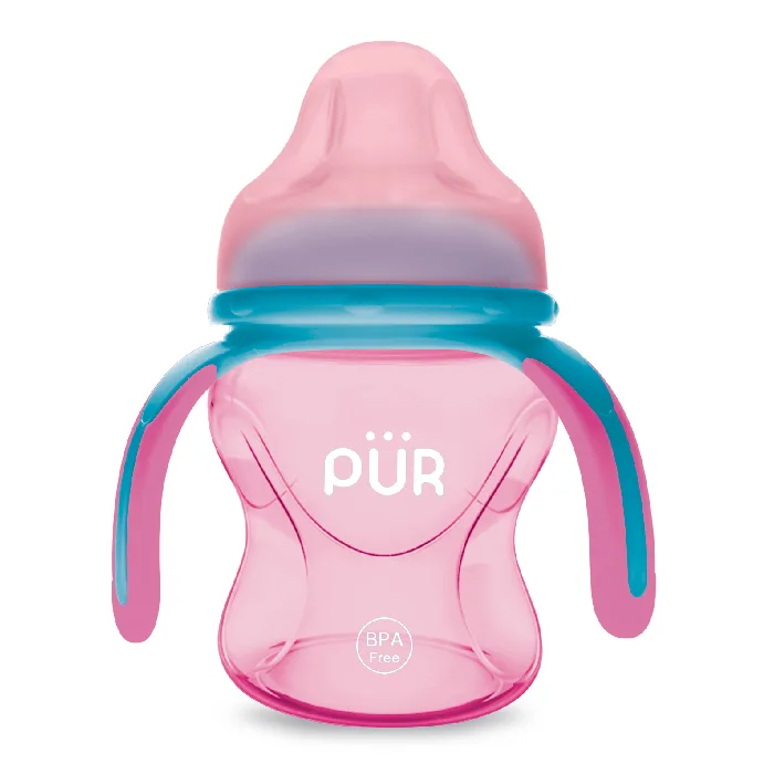 Cana cu prindere multipla 150ml, roz, +6 luni, PUR PUR BABY — preț și oferte