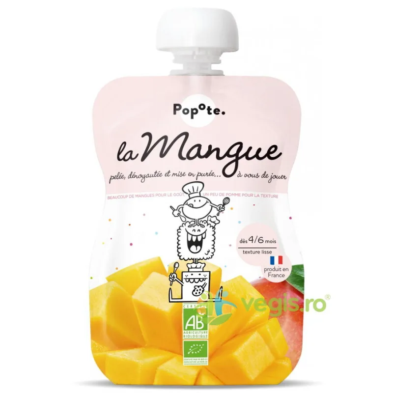 Piure cu 100% Mango +4/6 Luni Ecologic/Bio 120g POPOTE — preț și oferte