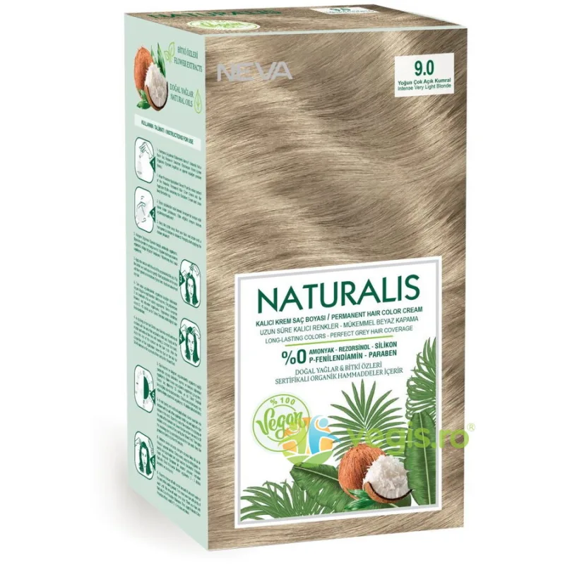 Vopsea de Par Vegana, fara Amoniac Blond Foarte Deschis 9.0 Naturalis Neva 150ml — preț și oferte