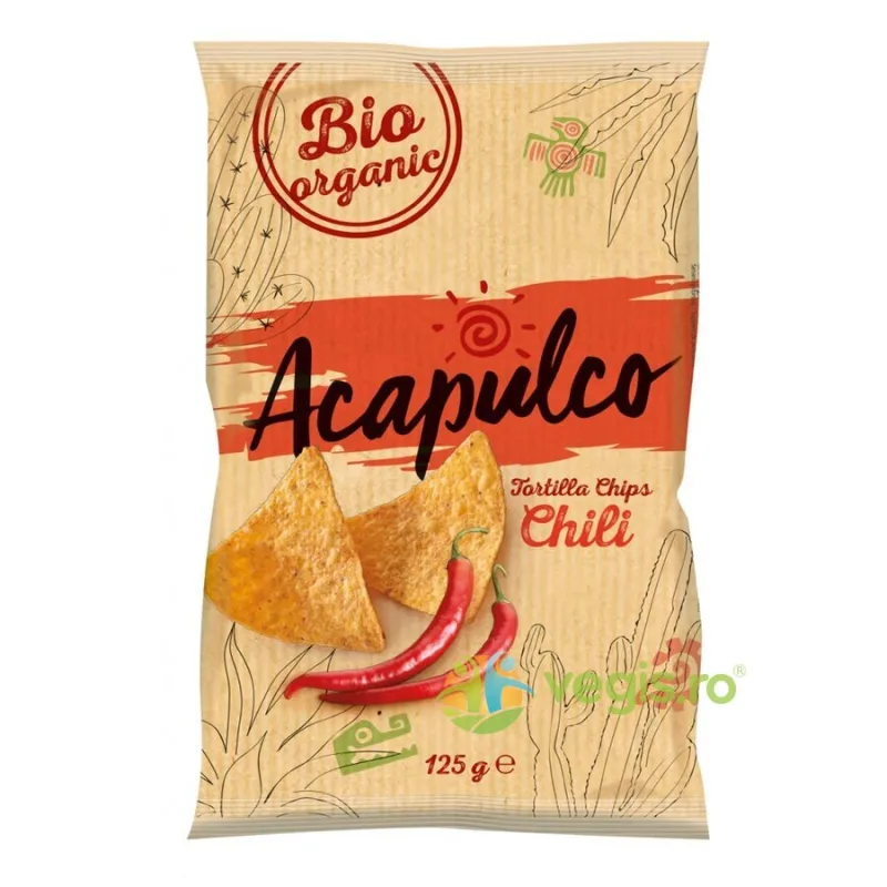Tortilla Chips cu Chili Ecologice/Bio 125g ACAPULCO — preț și oferte
