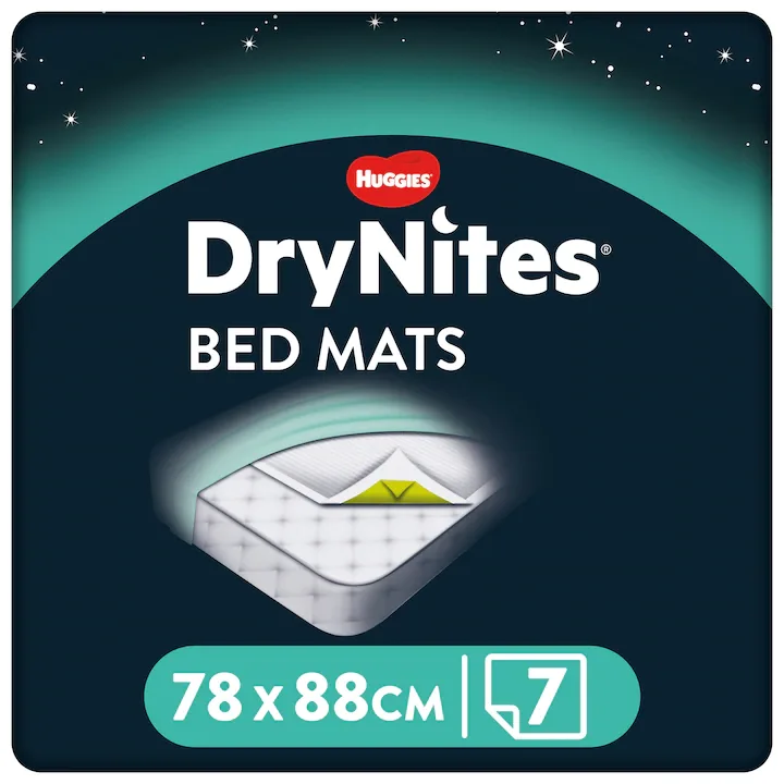 Huggies DryNites Bed Mats protectie absorbanta pentru pat DryNites Bed Mats, Kimberly Clark | 7 bucati — preț și oferte