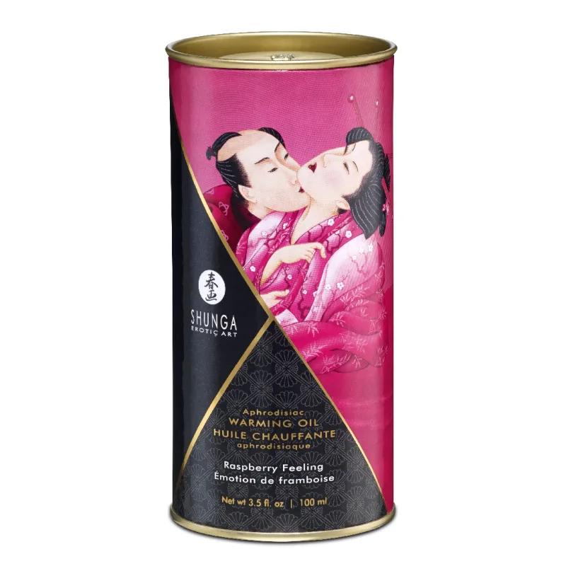 Ulei de masaj cu efect de incalzire Raspberry, 100ml, Shunga Erotic Art — preț și oferte