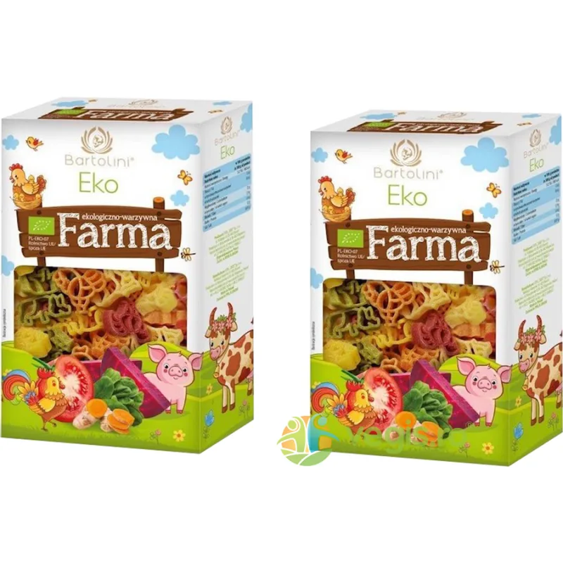 Pachet Paste Animalute Colorate din Grau Dur Ecologice/Bio 250g + 250g BARTOLINI — preț și oferte