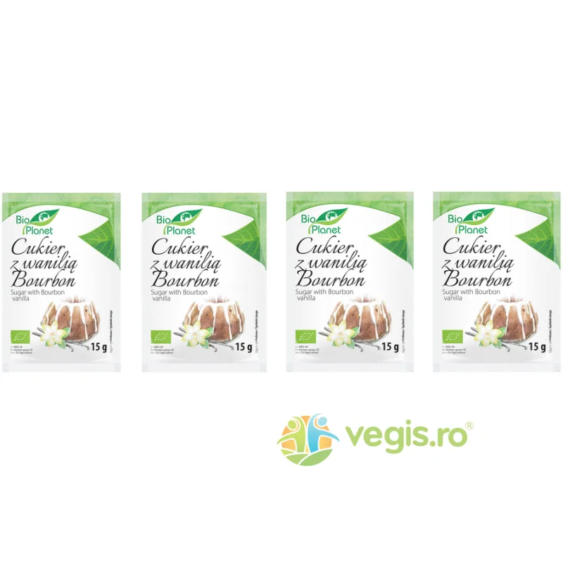 Zahar cu Vanilie Bourbon Ecologic/Bio 15g x 4buc Bio Planet — preț și oferte