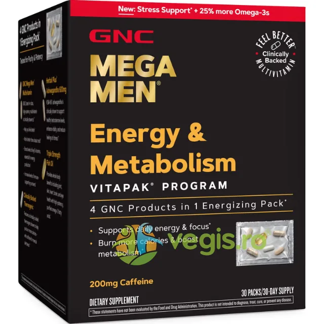 Complex de Multivitamine pentru Barbati pentru Energie si Metabolism 30 pachetele GNC — preț și oferte