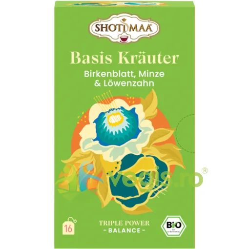 Ceai din Frunze de Mesteacan, Menta Creata si Papadie Balance-Essential Herbs Ecologic/Bio 16dz Shotimaa — preț și oferte