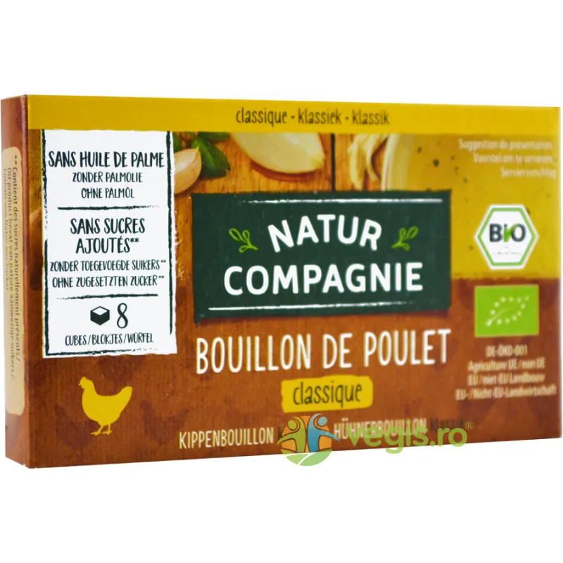 Cub de Supa cu Pui fara Zahar Ecologic/Bio 8buc - 88g NATUR COMPAGNIE — preț și oferte
