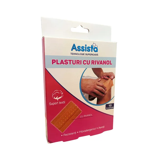 Plasturi cu Rivanol 60 mm*100 mm, 10 bucati, Assista — preț și oferte