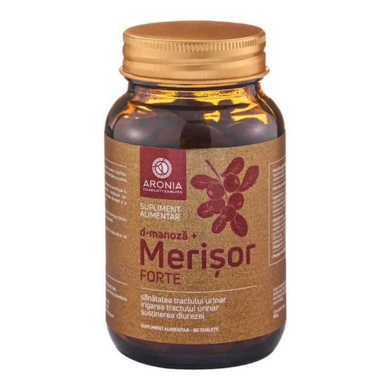 Merișor Forte cu D-Manoza, 90 tablete, Aronia Charlottenburg — preț și oferte