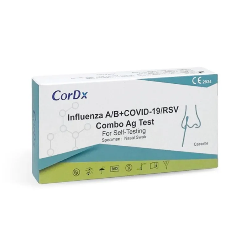 Test rapid combo pentru gripa A/B, Covid19 si RSV, 1 buc, Cordx — preț și oferte