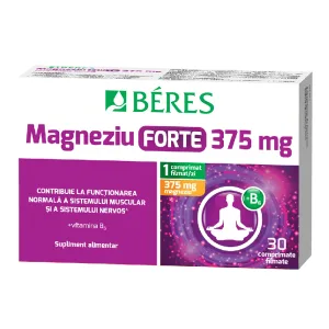 Magneziu Forte 375 mg + B6, 30 comprimate filmate, Beres