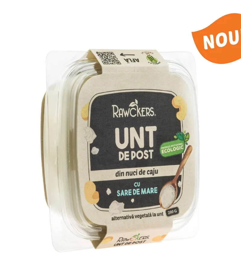 Unt vegetal cu sare de mare, eco-bio, 200g - Rawckers — preț și oferte