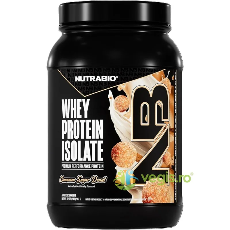 Izolat Proteic din Zer cu Aroma de Gogosi cu Scortisoara si Zahar 907g NUTRABIO — preț și oferte