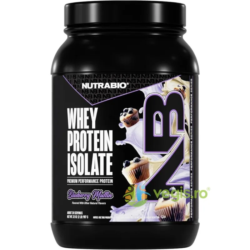 Izolat Proteic din Zer cu Aroma de Briose cu Afine 907g NUTRABIO — preț și oferte