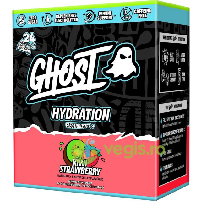 Electroliti cu Aroma de Capsuni si Kiwi 24 plicuri GHOST — preț și oferte