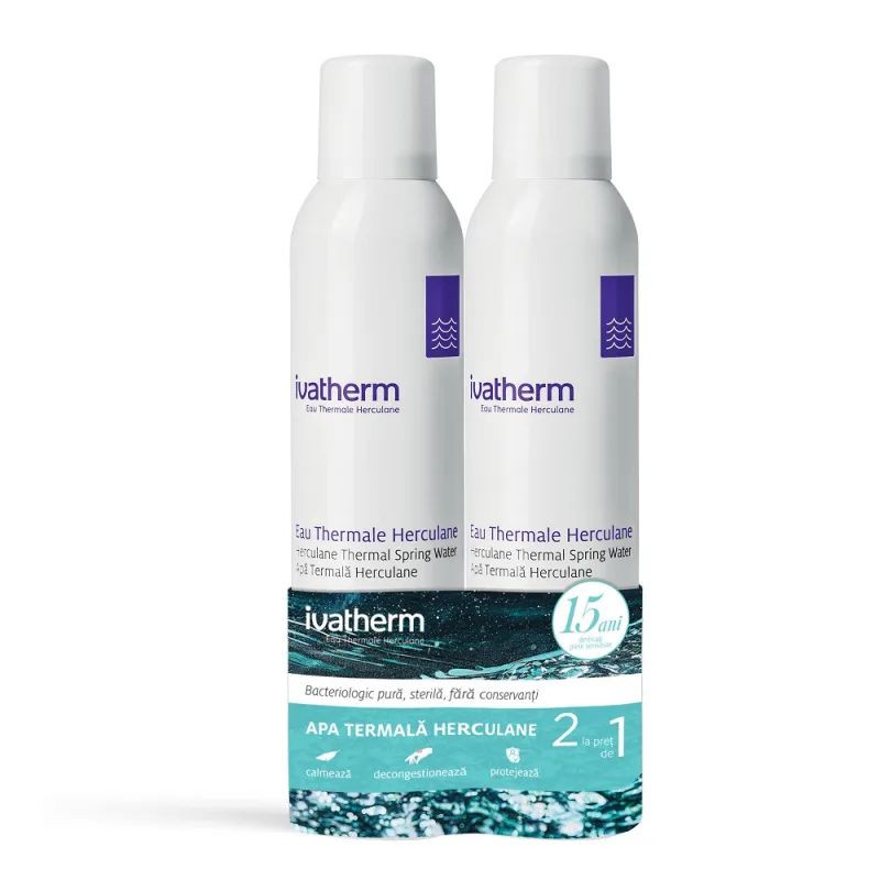Pachet Apa termala Herculane spray, 200 ml + 200 ml, Ivatherm — preț și oferte