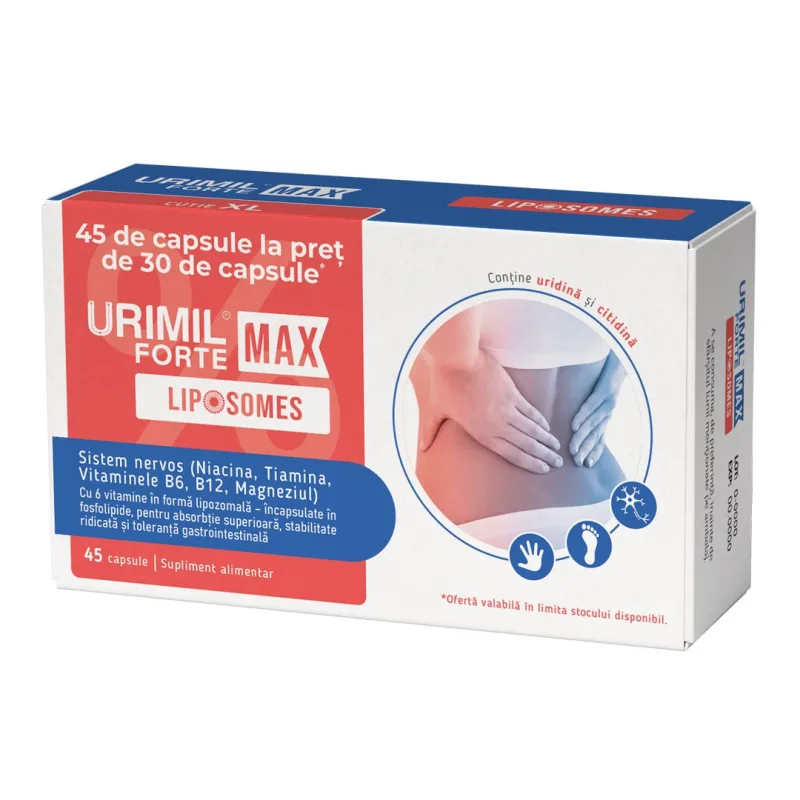 Urimil Forte Max Liposomes, 30+15 capsule, Naturpharma — preț și oferte
