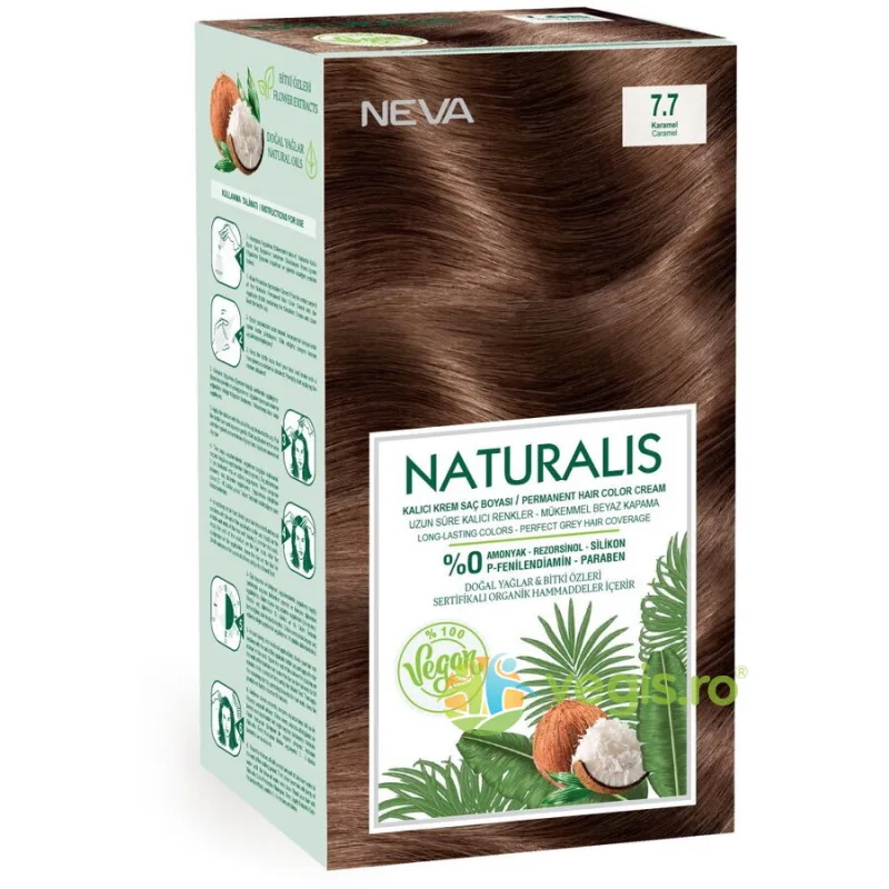 Vopsea de Par Vegana, fara Amoniac Caramel 7.7 Naturalis Neva 150ml — preț și oferte