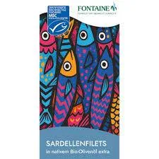 File de sardine in ulei de masline, eco-bio, 45 g, Fontaine — preț și oferte