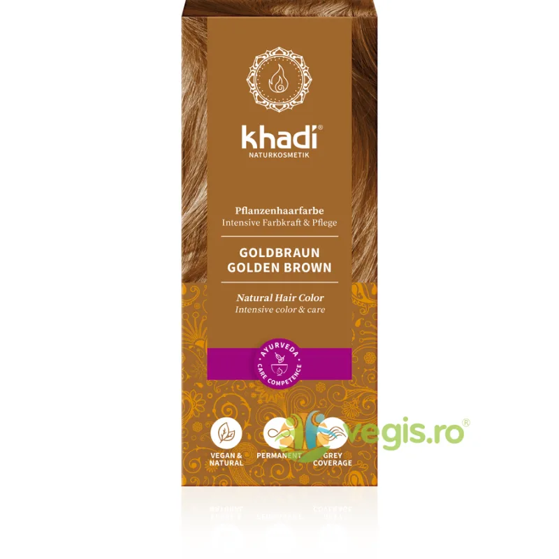 Vopsea de Par Naturala Saten Auriu 100g Khadi — preț și oferte