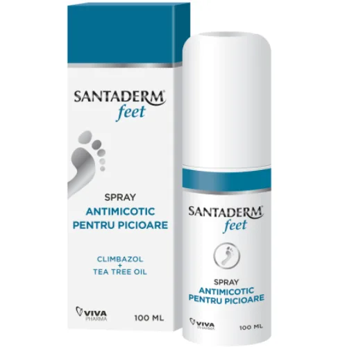 Spray Antimicotic pentru Picioare Climbazol Tea Tree 100ml Santaderm — preț și oferte