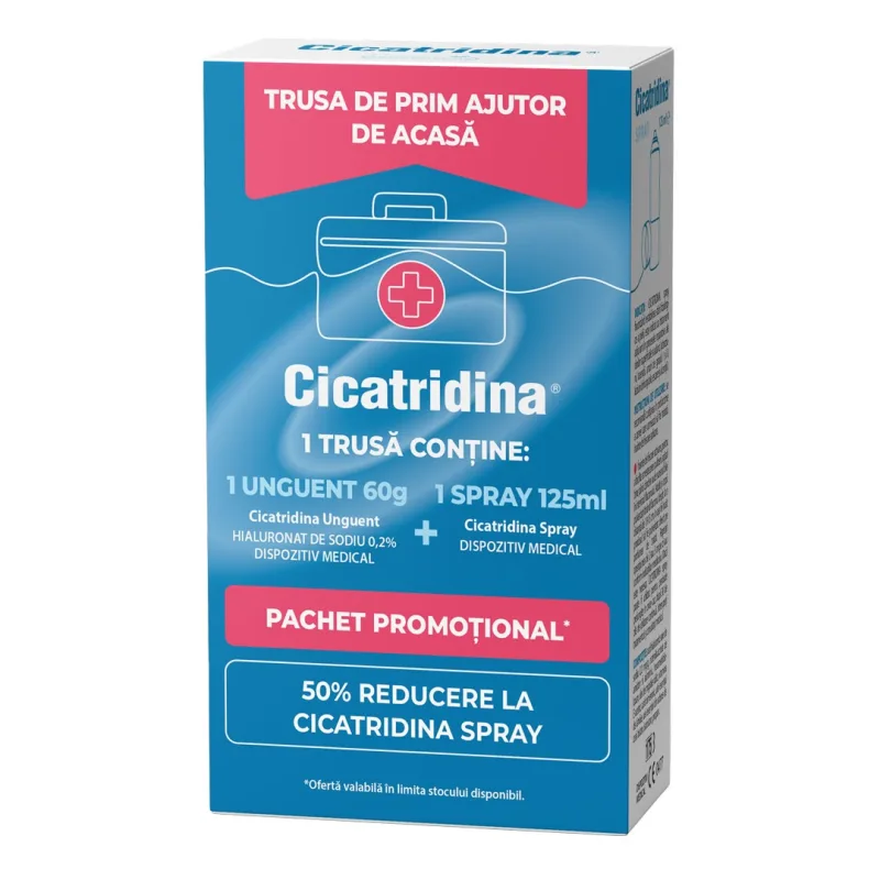 Pachet Cicatridina unguent, 60 g + Cicatridina spray, 125 ml, Naturpharma — preț și oferte