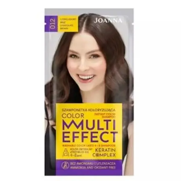 Sampon nuantator cu keratina Multi Effect Color 012 Ciocolatiu, Joanna | 35 g — preț și oferte