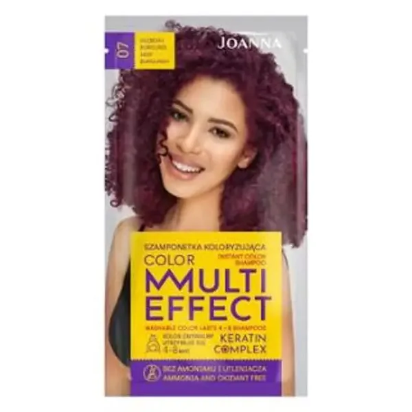 Sampon nuantator cu keratina Multi Effect Color 07 Burgundy, Joanna | 35 g — preț și oferte