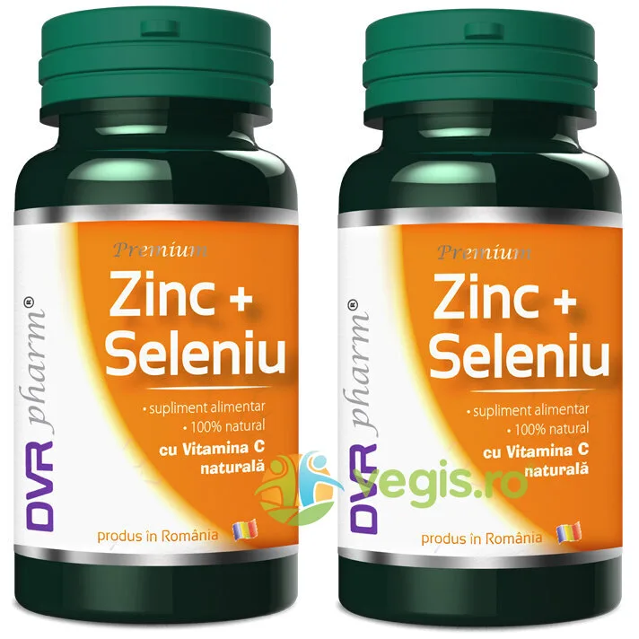Zinc Seleniu cu Vitamina C Naturala 60cps+60cps DVRPharm — preț și oferte