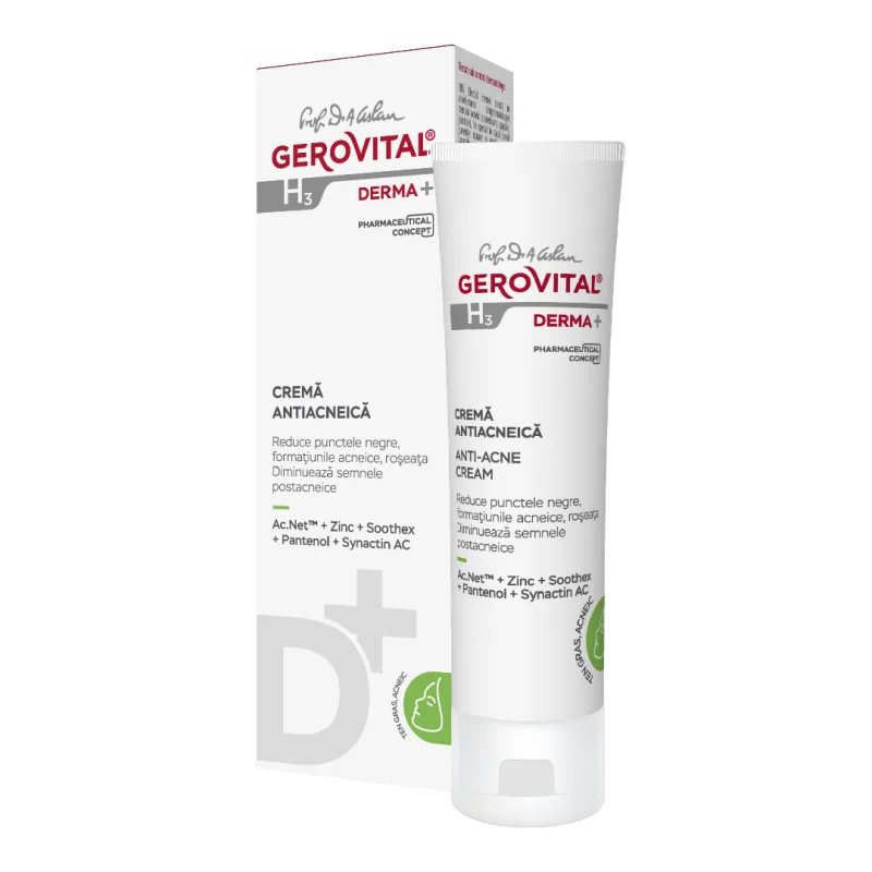 Crema antiacneica H3 Derma+, 50 ml, Gerovital FARMEC — preț și oferte