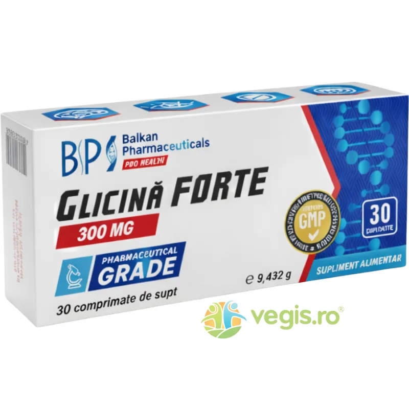 Glicina Forte 300mg 30cpr Balkan Pharmaceuticals — preț și oferte
