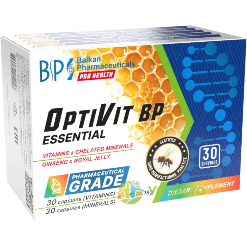 Optivit BP Essential Vitamine si Minerale 60cps Balkan Pharmaceuticals — preț și oferte