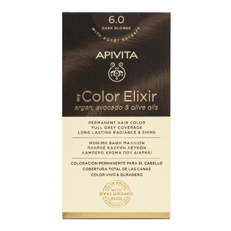 Vopsea de par My Color Elixir, Dark Blonde N6.0, 155 ml, Apivita — preț și oferte
