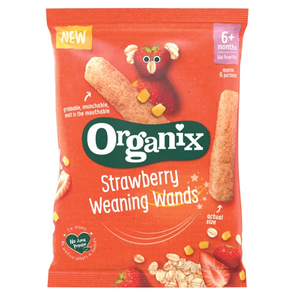 Baghete Bio din porumb si ovaz cu capsuni, + 6 luni, Organix | 25 g ORGANIX BRANDS — preț și oferte
