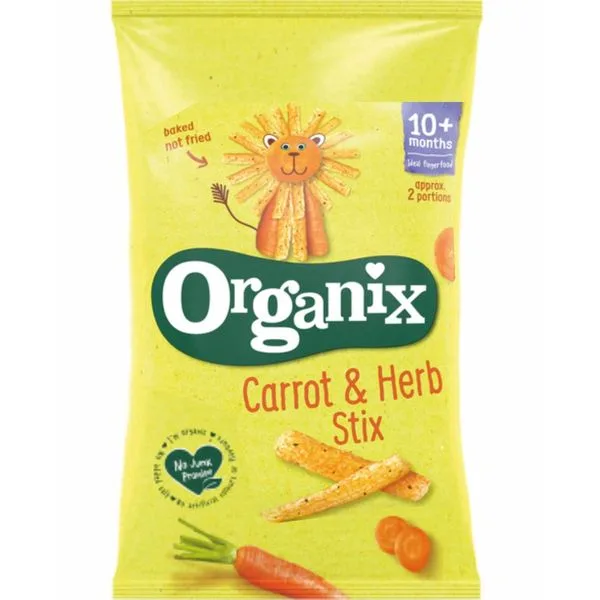 Sticksuri ecologice din porumb cu morcovi 10 luni+, Organix | 4x15 g ORGANIX BRANDS — preț și oferte
