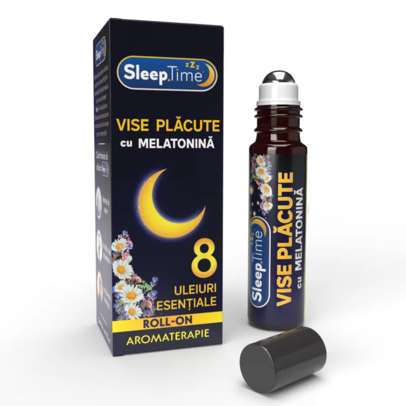 Roll-on aromaterapie SleepTime Vise Placute cu melatonina, 10 ml, Justin Pharma — preț și oferte