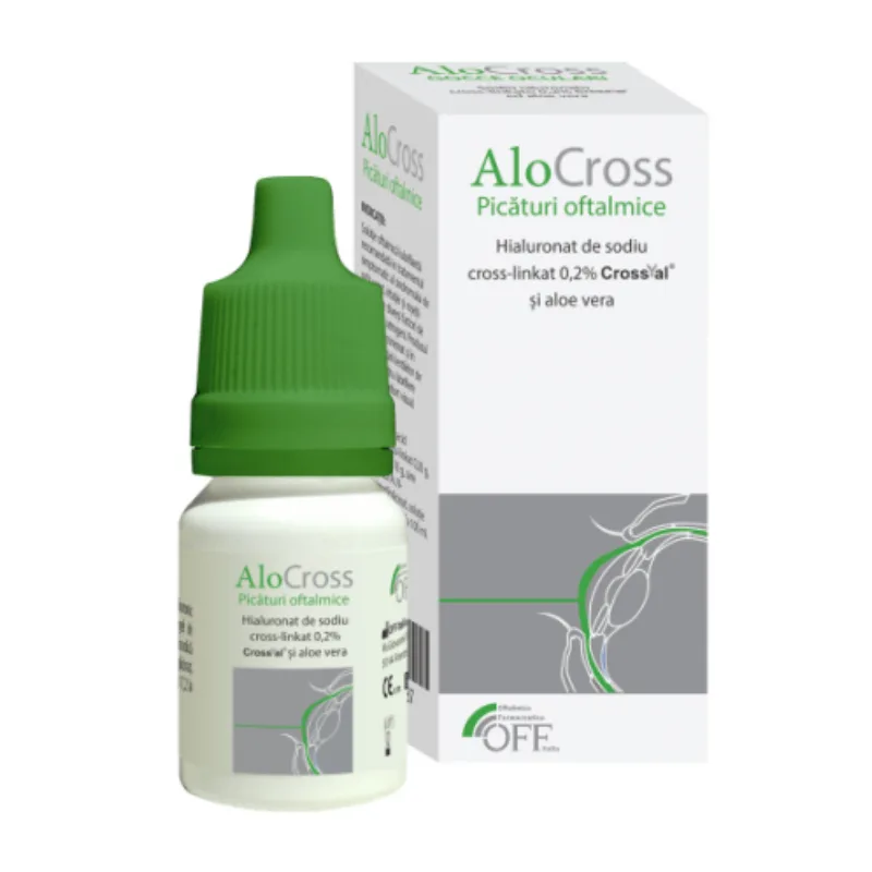 Solutie oftalmica lubrifianta AloCross, 8 ml, Offhealth S.P.A. — preț și oferte