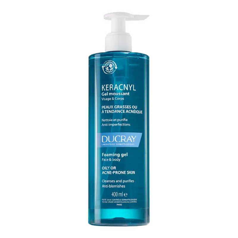 Gel spumant pentru pielea cu tendinta acneica Keracnyl, 400 ml, Ducray — preț și oferte