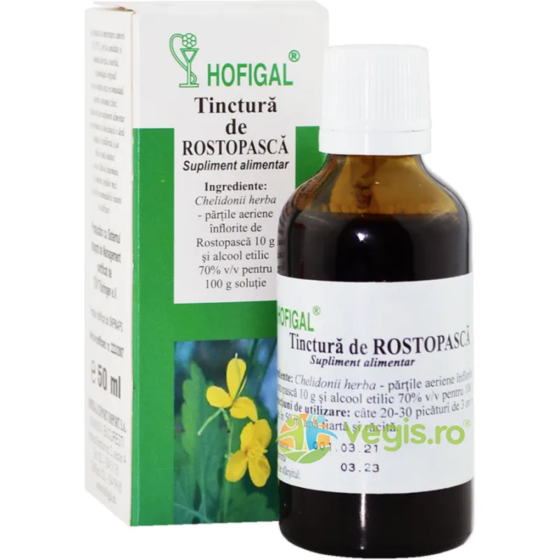 Tinctura de Rostopasca 50ml HOFIGAL — preț și oferte