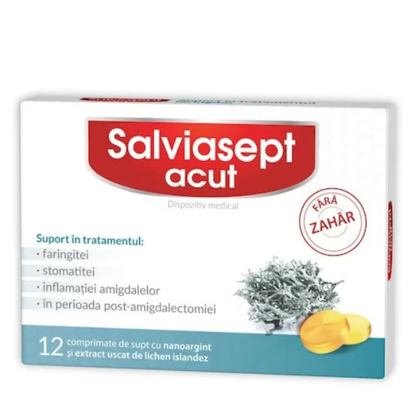 Salviasept Acut fara zahar | 12 comprimate NP PHARMA — preț și oferte