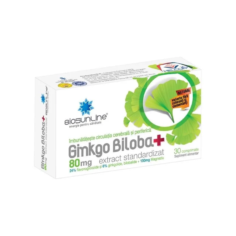 Ginkgo Biloba 80 mg, 30 comprimate, Helcor HELCOR BAIA MARE — preț și oferte
