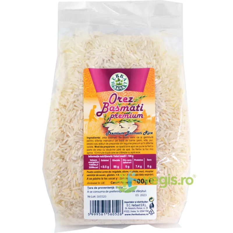 Orez Basmati Premium 500g Herbavit — preț și oferte