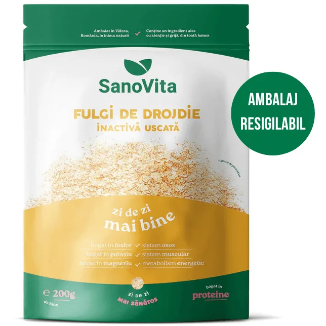 Fulgi de Drojdie Inactiva Uscata 200g SANOVITA — preț și oferte
