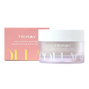 Crema Anti-Aging de noapte pentru fata si gat Collagen Bakuchiol, 50 ml, Trimay
