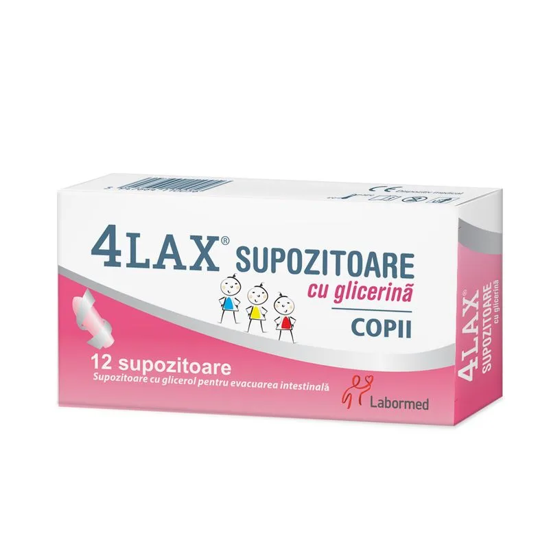Supozitoare cu glicerina pentru copii 4Lax, Labormed | 12 bucati — preț și oferte