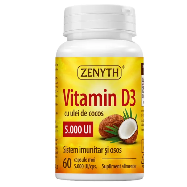 Vitamina D3 5000UI, Zenyth | 60 capsule — preț și oferte
